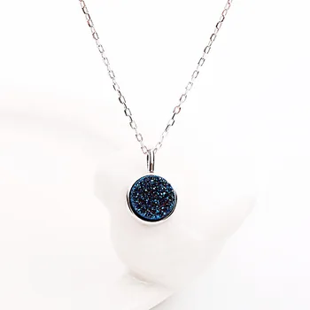 

100% 925 Sterling Silver Blue Crystal Necklaces & Pendants For Women Creative Clavicle Chain Fashion Jewelry 925-268