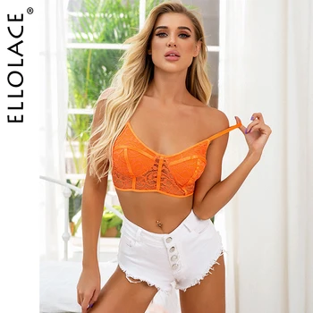 

Ellolace Lingerie Women Underwear Lace Bra Transparent Bralette Seamless Sexy Lingerie Simple Push Up Bra Candy Color Brassiere