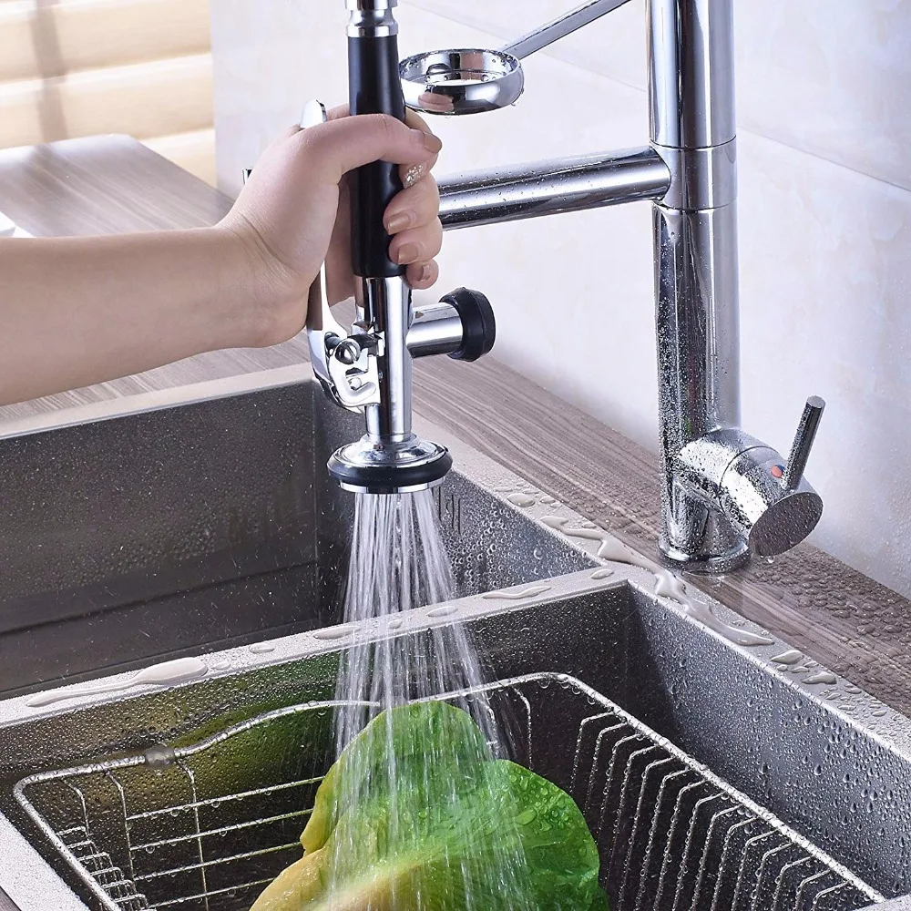 Robinets de cuisine dorés avec douchette extractible, robinet d'évier