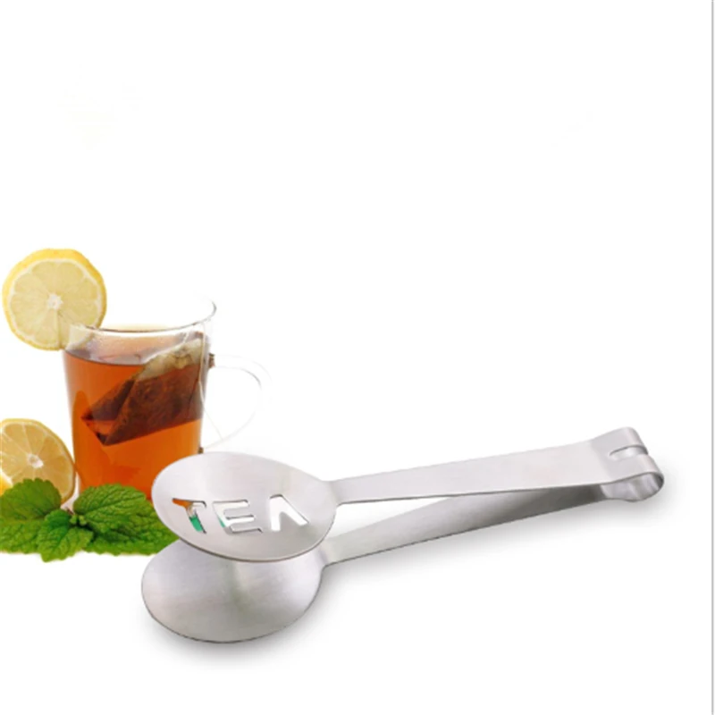 

Reusable Stainless Steel Tea Bag Tongs Teabag Squeezer Strainer Holder Grip Metal Spoon Mini Sugar Clip Tea Leaf Strainer