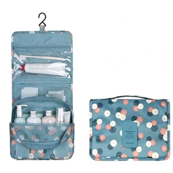 

Waterproof Portable Polyester Travel Cosmetic Bag Neceser Hanging Wash Bag Neutral Make Up Bag Organizer Bathroom Wash Bag