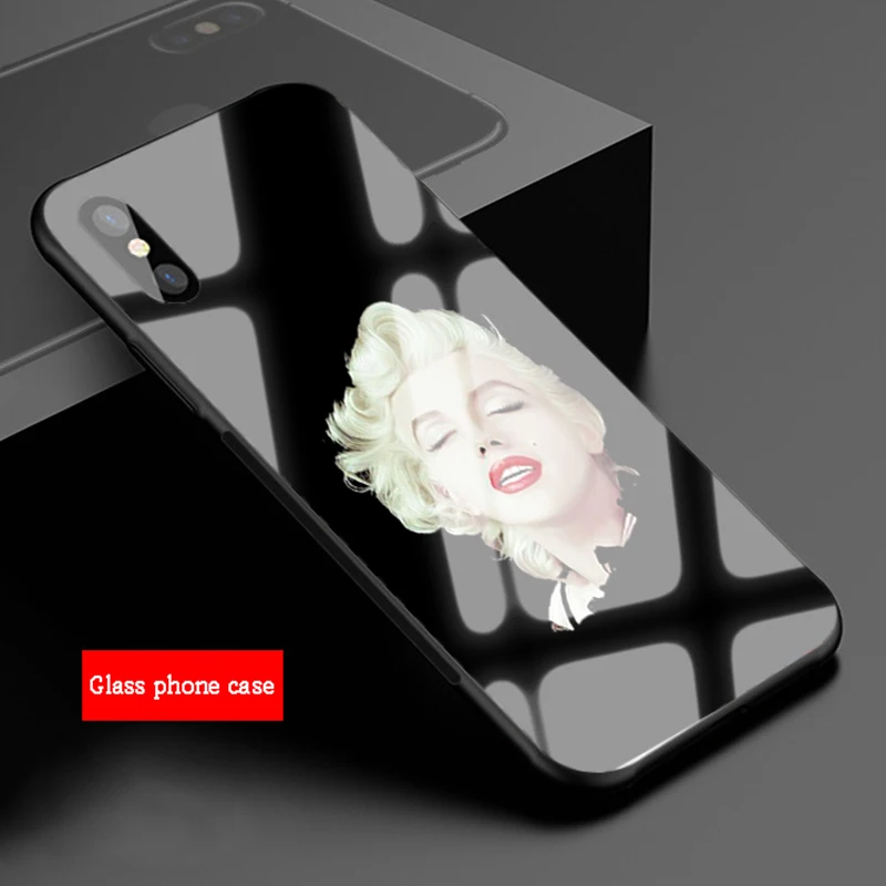 casely phone cases Marilyn Monroe Tempered Glass Phone Case For iphone 12 11 Pro Max 5 6 7 8 PLUS X XS XR XSMax Shell 12Pro Cover Shell cute phone cases