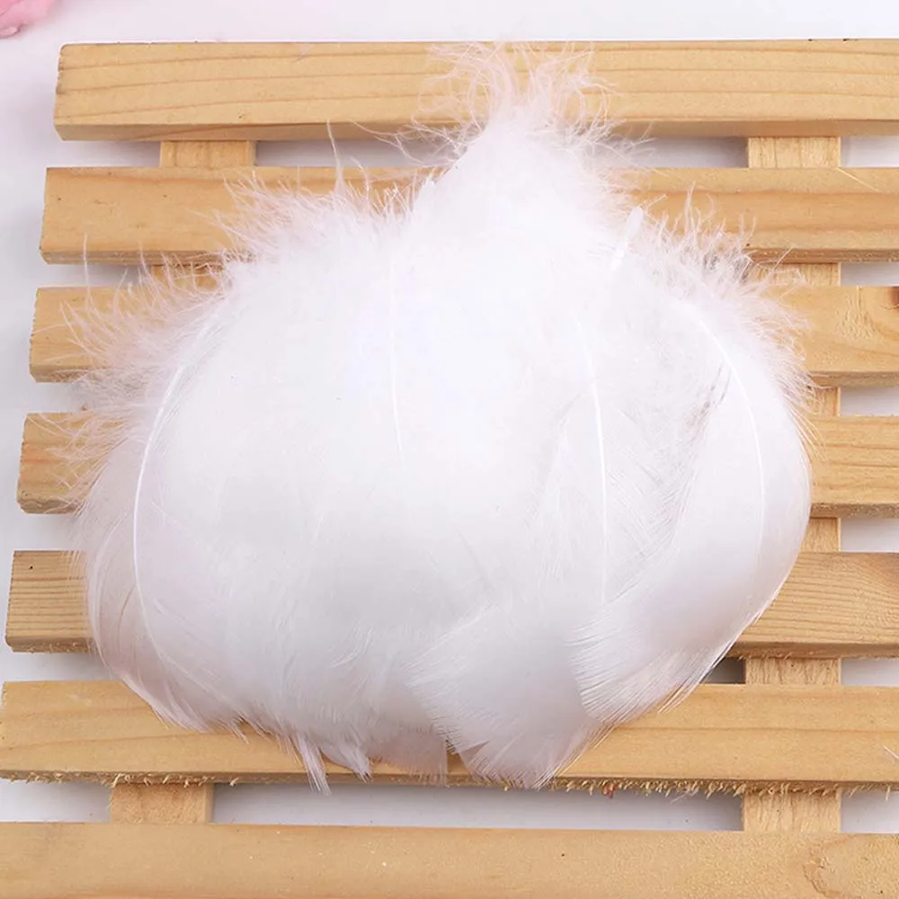 Goose Feathers 6~11cm Colored Middle Size For Wedding Party Decoration Needlework 50pcs~400pcs