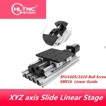 

CNC machine XYZ axis Slide Linear Stage SFU1605/1610 Ball Screw+SBR16 Linear Guide Suitable for Name23/34 stepper/Servo motor