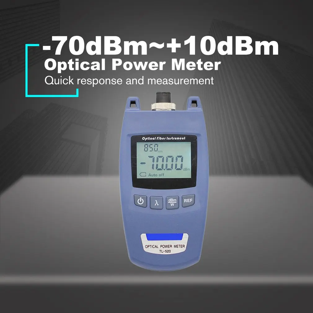 

Mini Portable FTTH Optical Power Meter OPM Optic Fiber Cable Tester -70dBm~+10dBm SC/FC Universal Connector TL-520
