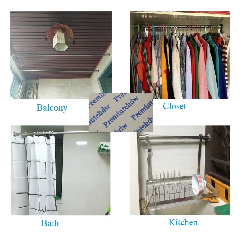 2Pcs Wall To Wall Tightening Compress Insert Pad For 25mm Hanging Tube Pipe Rod End Nail Free