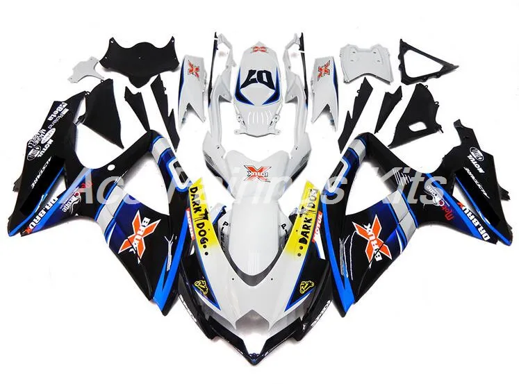 Топ(литье под давлением) ABS обтекатель наборы Подходит для Suzuki GSX-R600 GSX-R750 K8 2008 2009 2010 Обтекатели набор темная собака