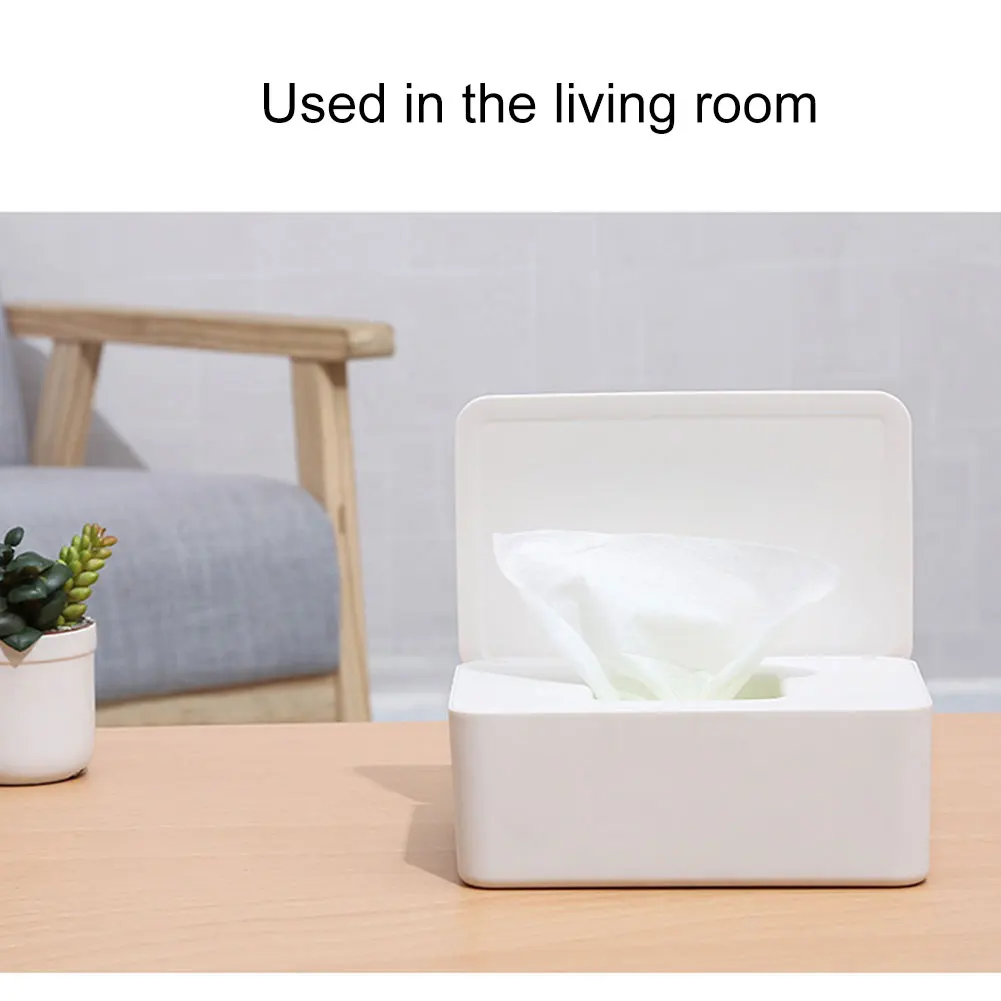 Newly Tissue Storage Box Case Wet Wipes Dispenser Holder with Lid for Home Office TE889
