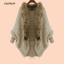 ^^Best Offers Bat Sleeve Loose Knitted Cardigan Women Casual Long Sleeve Wool Sweater Autumn Winter Fur Collar Solid Color Open Stitch Coat ^^Best Offers Bat Sleeve Loose Knitted Cardigan Women Casual Long Sleeve Wool Sweater Autumn Winter Fur Collar Solid Color Open Stitch Coat