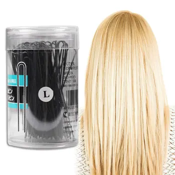 

100pcs Women Corrugated Hair Pins U Shaped Hair Pins Stainless Steel Hair Clips for Buns Updo Hairstyles (Black)