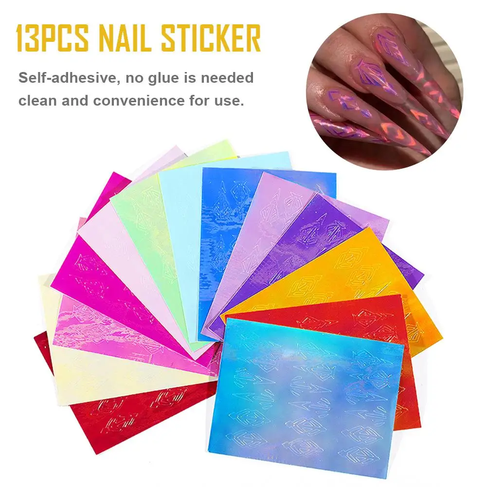 Nail Art взрыв пламени ногтей Стикеры тонкой лентой клея для маникюра 13 Цвет на