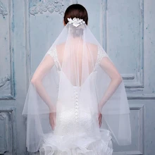 Новое эстетическое кружевное Двухслойное мягкое Тюлевое lvory С Вырезанным краем Короткое свадебное платье из тюля аксессуары с расческой
