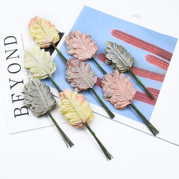 

12/24/36 pieces artificial plants decorative flowers diy gifts candy box christmas Leaves garland home decor cheap silk leaf