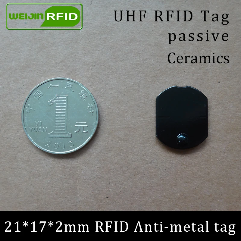 Металлическая метка UHF RFID 915 МГц 868 Alien Higgs3 EPCC1G2 6C литье 21*17*2 мм тонкая прямоугольная