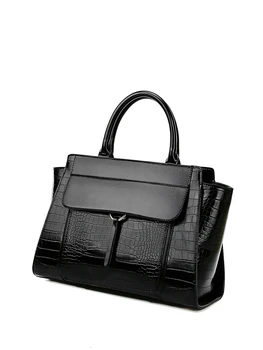

[Telastar] Woman 2019 Messenger Bag Alligator Pattern PU Leather Large Capacity Shoulder Portable Commute Tote Crocodile Type