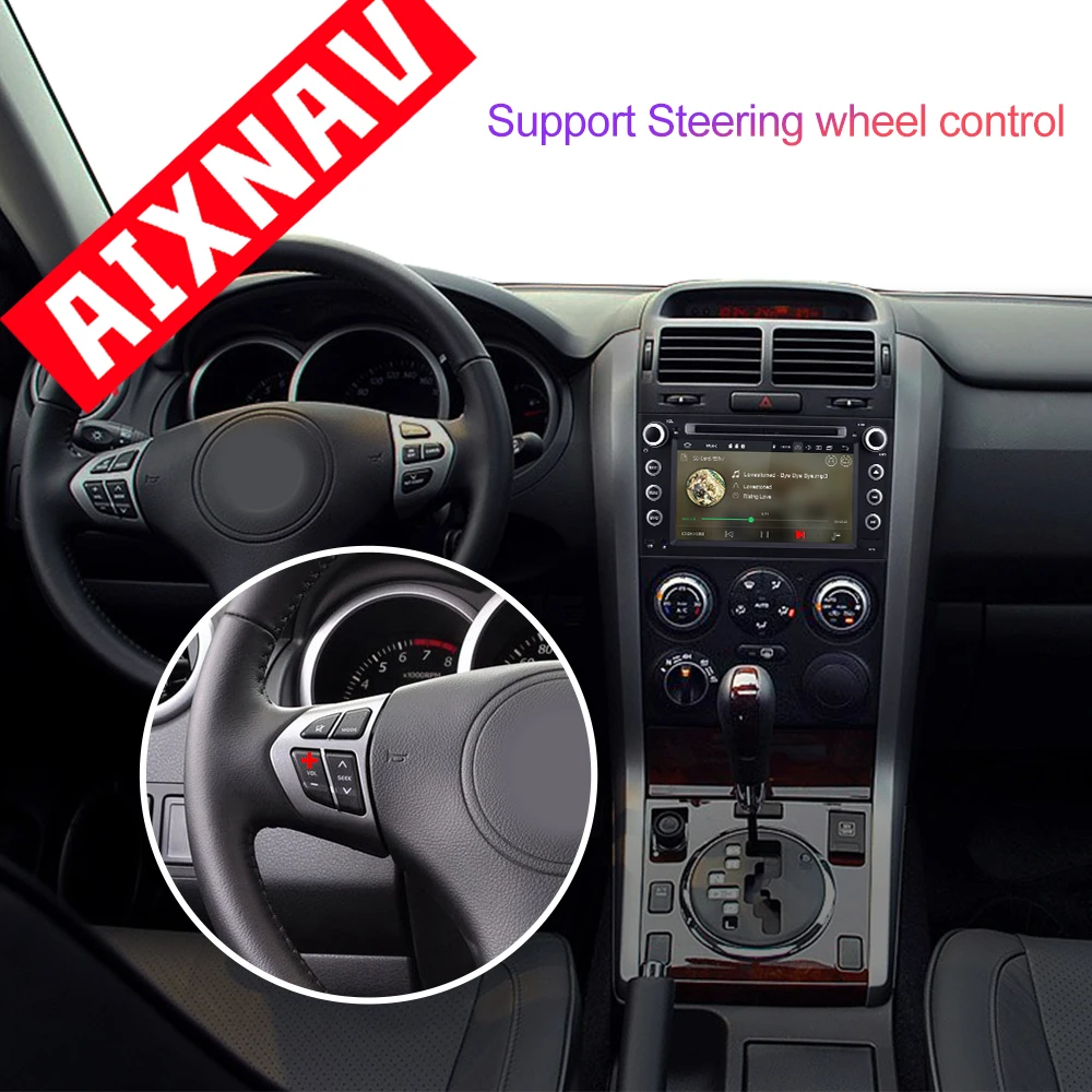 Discount Car GPS Navigation Android 7 Inch Multimedia Player 2 Din Radio for Suzuki Grand Vitara 4 Core RAM 2 GB DSP Auto Map Bluetooth 4