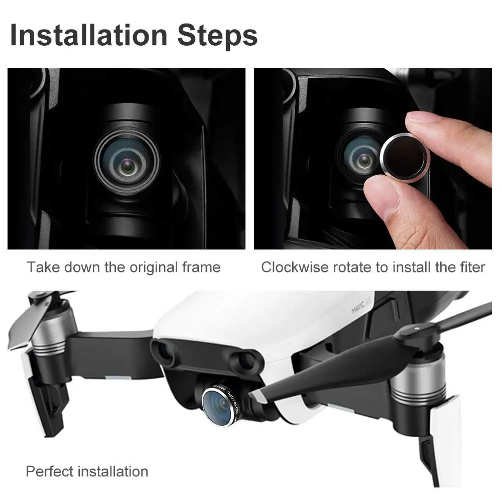 K& F концепция DJI Mavic Air камера Фильтры набор ND4 ND8 ND16 UV CPL изготовлен из стекла ультра высокой четкости и алюминиевой нити
