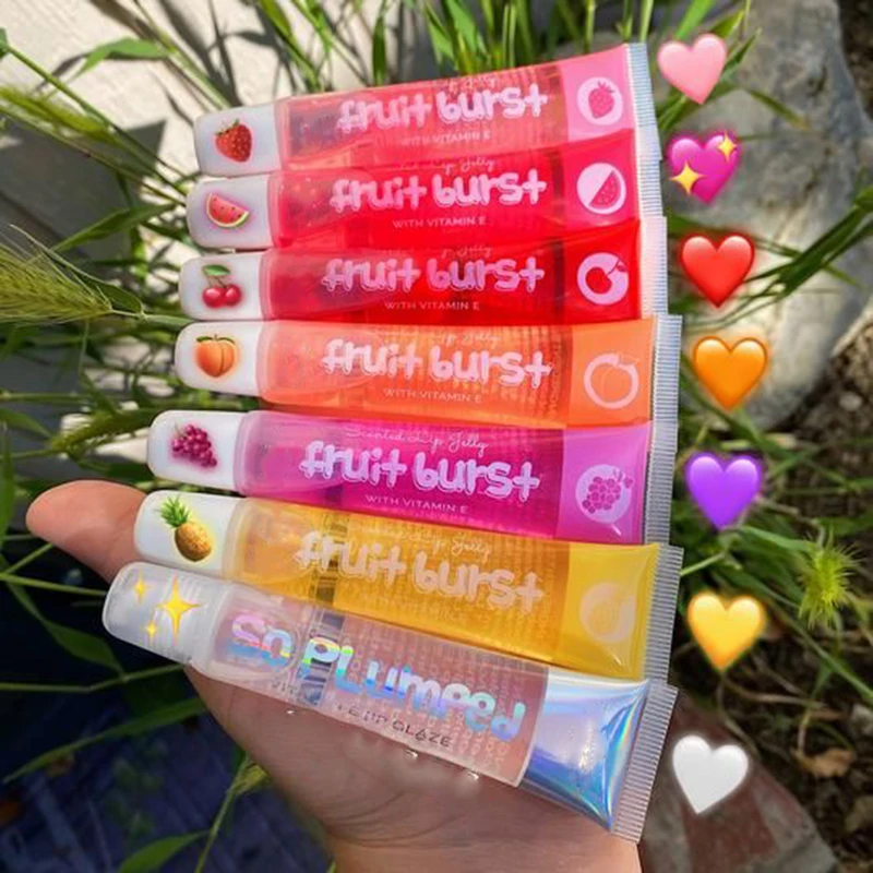 Fruit Burst Lip Oil Scented Lip gloss Plumping gloss Scented Jelly Gloss Moisturizer Shiny Vitamin E Mineral Oil