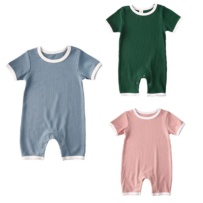 

0-24M Newborn Summer Toddler Boys Girls High quality Clothes Sleeveless Ribbed Knitted Baby Rompers Jumpsuit Playsuit Sunsuits