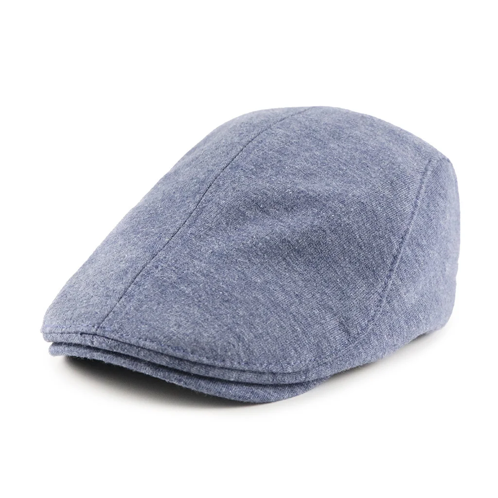 JAMONT Street Повседневный берет Newsboy Мужские Простые шерстяные шапки с козырьком для молодых женщин эластичные береты для мальчика шляпы для гольфа - Цвет: denim blue