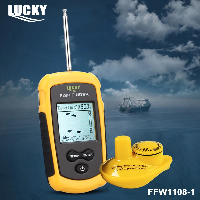 LUCKY FFCW1108-1 & FFW1108-1 Portable Echo Sounder Sonar Depth Ocean River Wireless Fish Finder