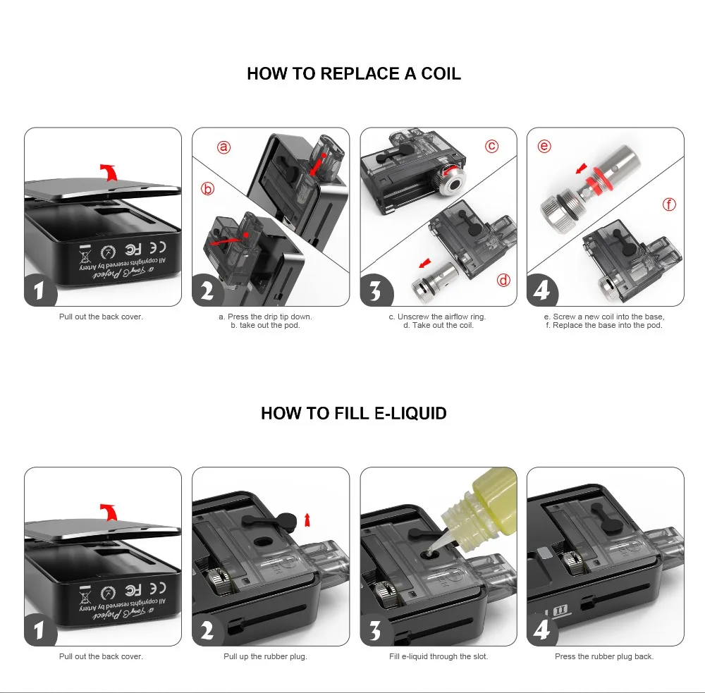 Electronic Cigarette Artery PAL II Pod vape kit with 3ml capacity 1000mAh battery 0.6ohm Mesh Coils 1ohm MTL Coil head VS Smoant (5)
