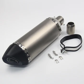 51mm Universal Exhaust Muffler Pipe Stainless Steel Aluminum 470mm for Motorcycle Racing Sport Bike ATV