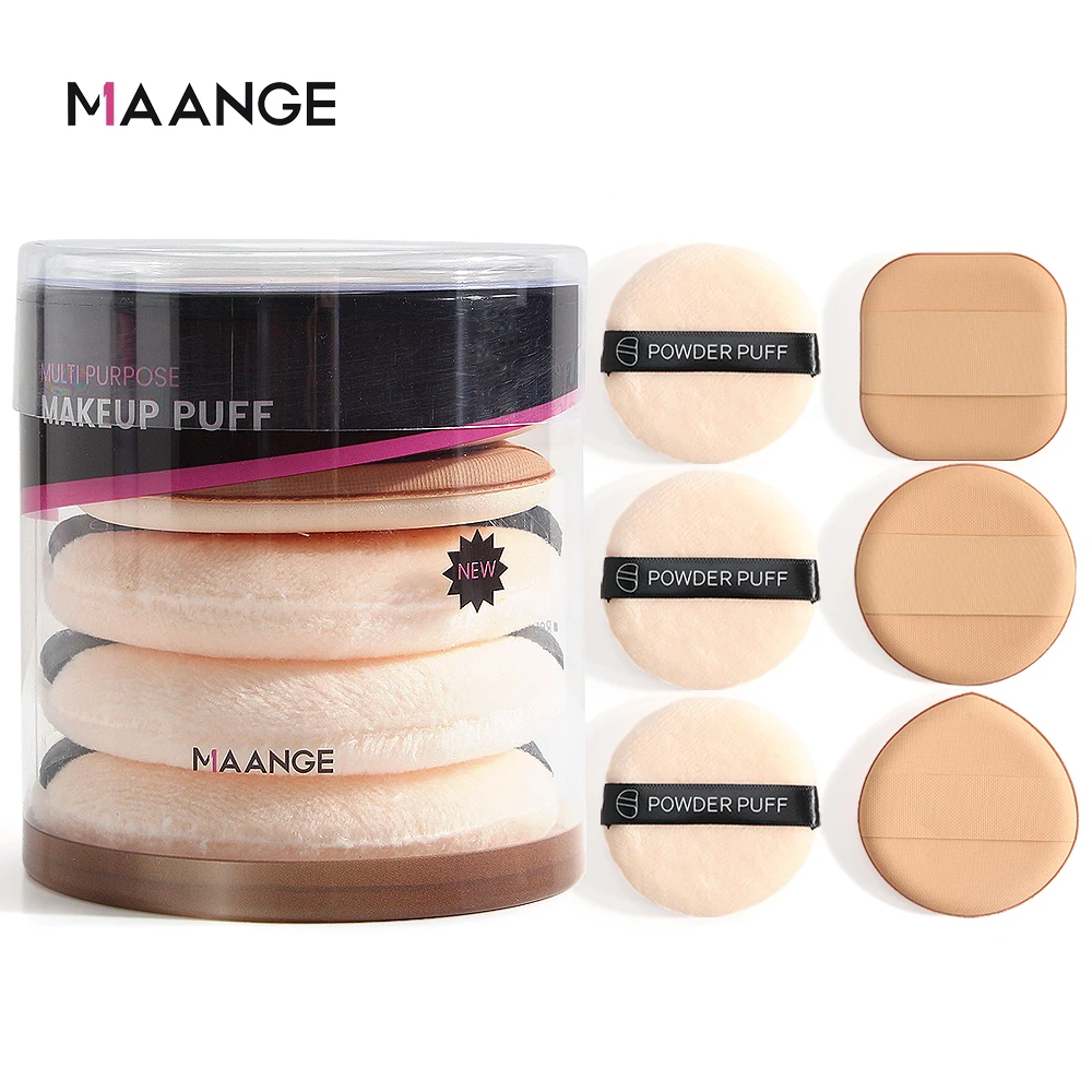 Maange 6pcs Professional Round Shape Face Body Powder Foundation Puff Portable Soft Cosmetic