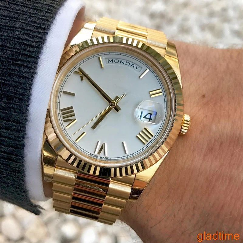 

Rose Gold AAA Mechanical Automatic Designer Day Date Mens Watches Top Brand Luxury Wristwatch 2019 Men Watch daydate