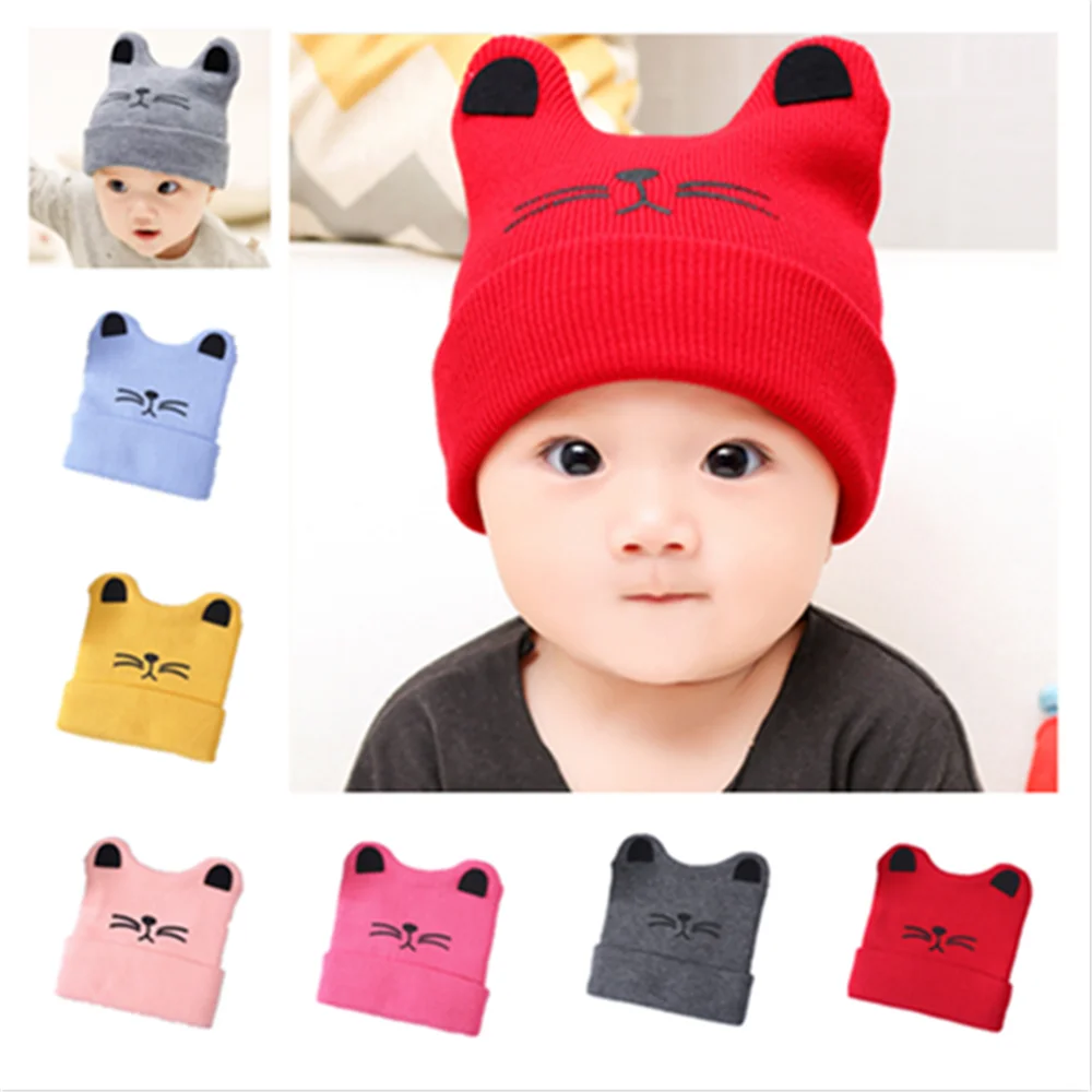 

Pudcoco cartoon cat hat for kids winter baby toddler girl boy warm cute beanie bean bean hat cap accessories