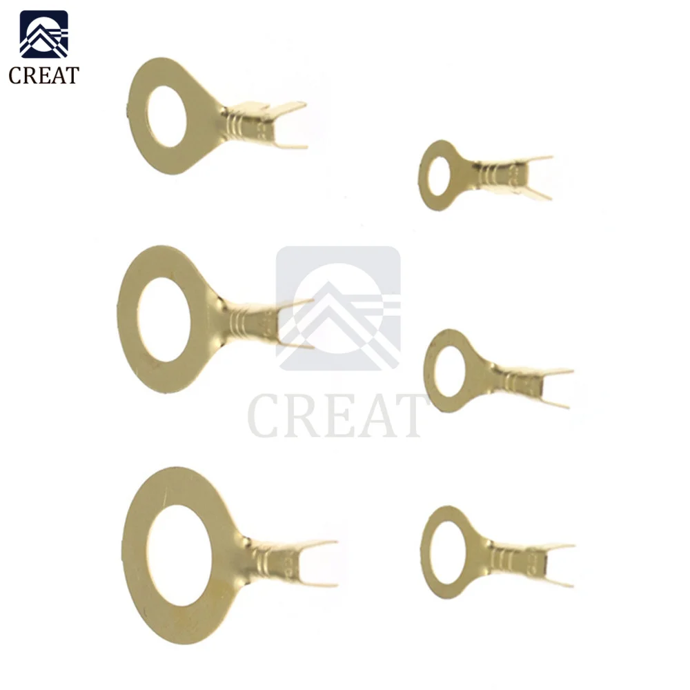 Ring Lugs Ring Eyes Copper Crimp Terminals Cable Lug Wire Connector Non-insulated Diy Assortment Kit M3/M4/M5/M6/M8/M10 150PCS