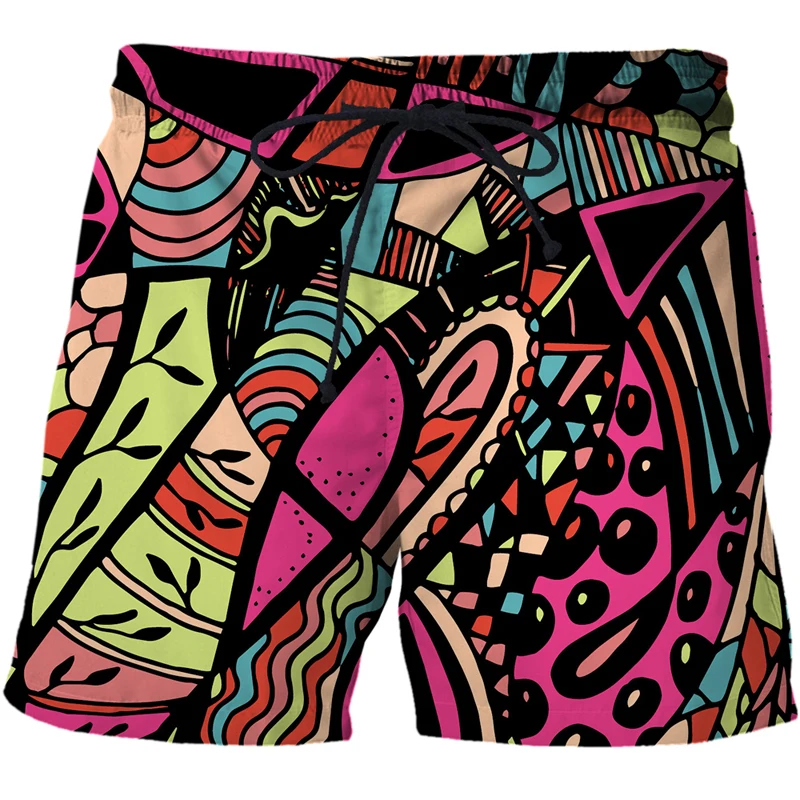 

New Abstract pattern Men Board Shorts Swimwear Shorts Trunk Sports Pants Casual Men's 3d Tops Child Boy Beach Short Men clothing
