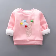 ZSIIBO/свитер для мальчиков и девочек с милой бархатной вышивкой; модная Рождественская рубашка; утепленная рубашка; WGTWY24
