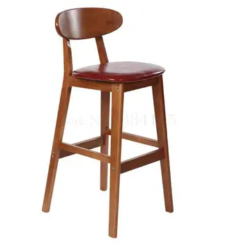 

Solid wood bar stool creative simple European bar chair front desk bar stool home light luxury high stool
