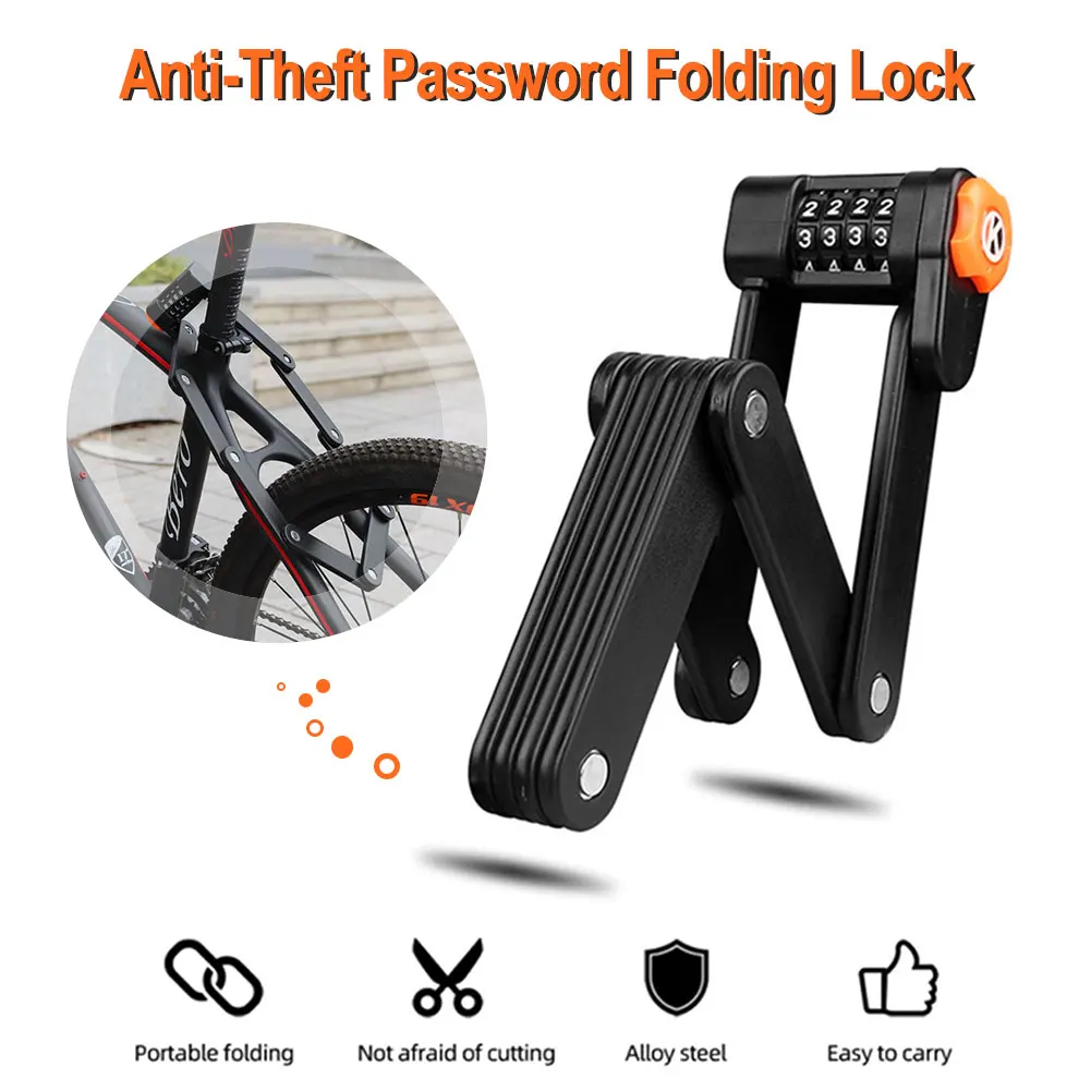 

Bicycle Lock Bicycle Multi-function Folding Lock Password Anti-theft Lock Bicycle Luggage Lock Riding Portable Accessories