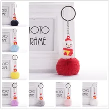 Шарик для волос брелок милый Рождественский Колокольчик для волос кулон женский Мороз Снеговик рождественское кольцо держатель помпоны брелки