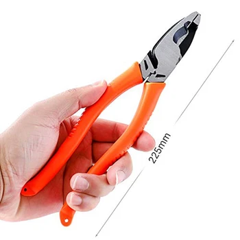 

Cable Cutter 9 Inch/225Mm Wire Stripper Cr-V Electrician Crimping Pliers Hand Tools