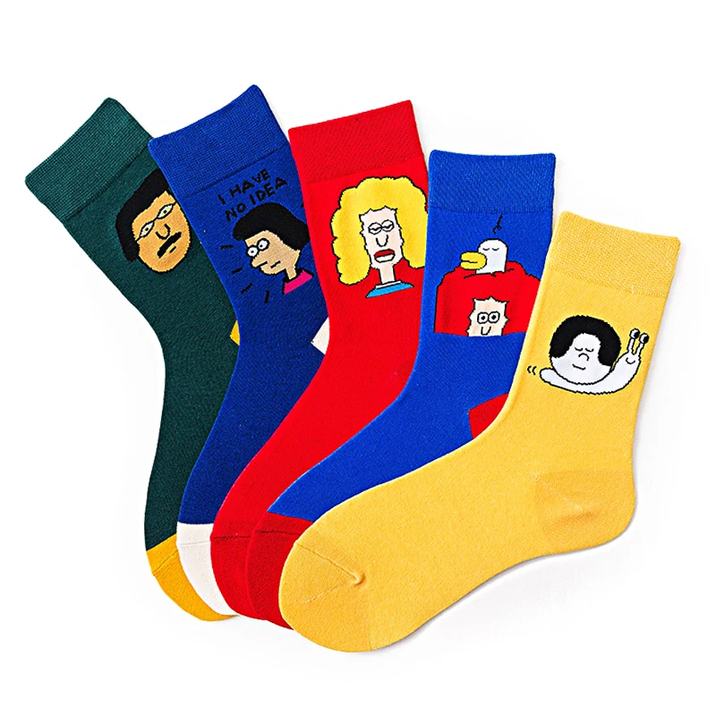 Смешные девушки я не имеет представления осень зима дизайн женские хлопковые носки желтый синий темно зеленый