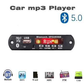 

5V/12V Car MP3 Decoder Board With Wire Bluetooth5.0 Remote Control FM Radio Color Screen Call Recorder Decoder Audio Accessories