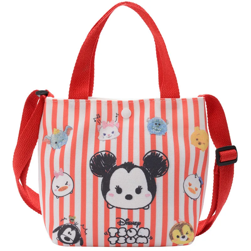 Disney Cartoon Mickey Mouse Shoulder Bags For Girls Winnie The Pooh Canvas Handbags Kids Minnie Fashion Crossbody Packages Gifts