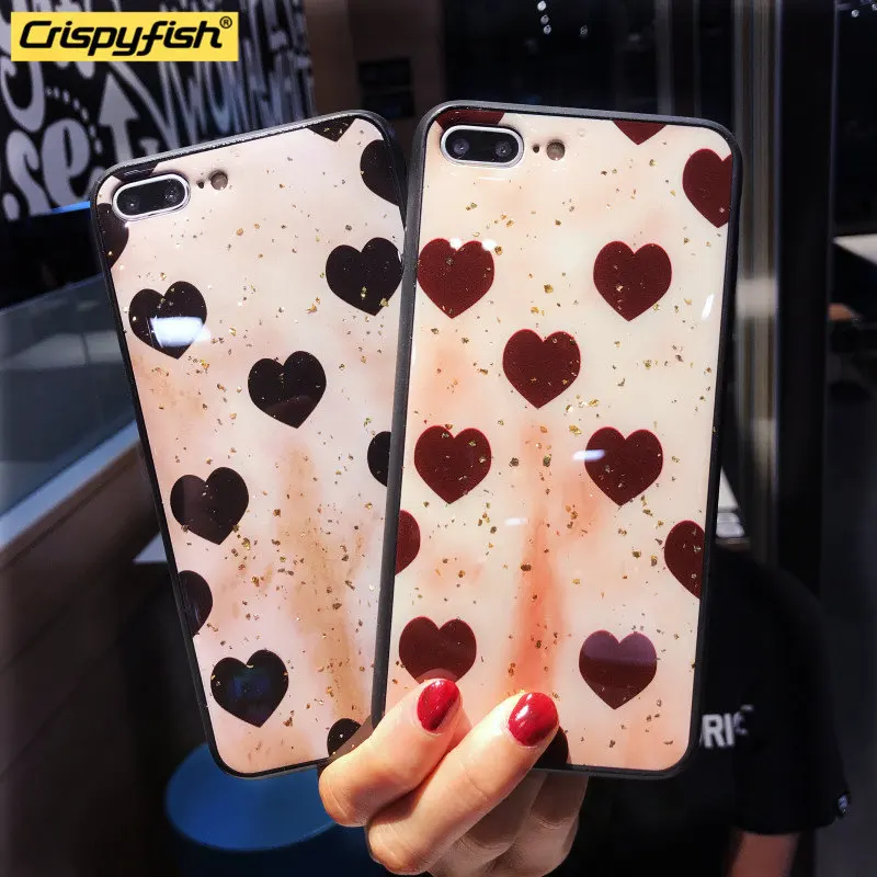 

Fashion Glitter Sparkly Heart Phone Case For iPhone 6 6s 7 8 Plus X Xr Xs Max silicone Cute Soft TPU Black Cover For 11 Pro Max