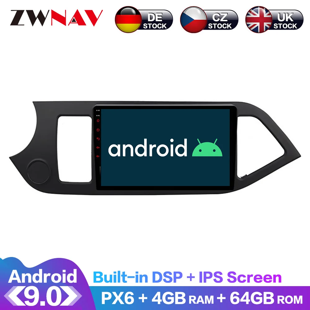 

Android 9.0 4+64G PX6 DSP Carplay Radio Car DVD Player GPS navigation For Kia PICANTO MORNING 2012-2015 Head Unit Multimedia