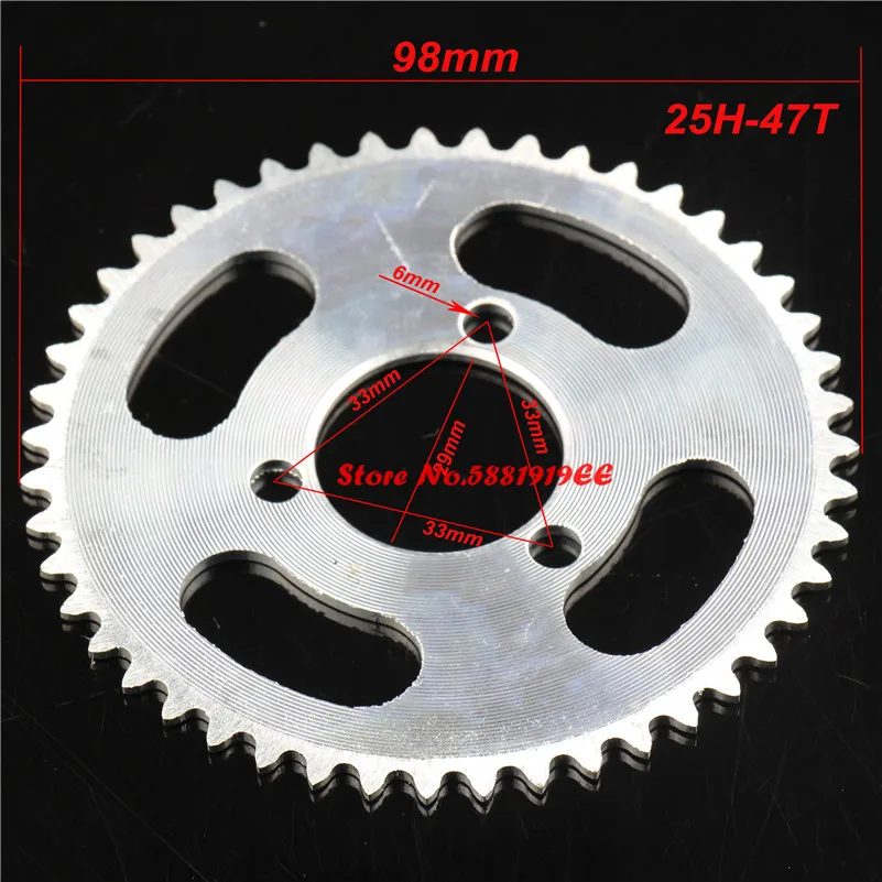 60 62 64 66 68 70 72 74 76 78 80 T Tooth 25H T8F Rear Sprocket Mini Moto ATV Quad Dirt Pit Pocket Bike Chopper 47CC 49CC