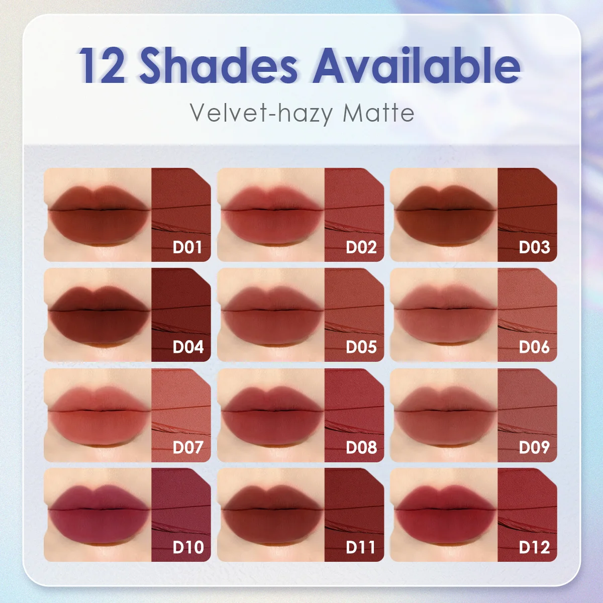 Lip Gloss FOCALLURE 3-in-1 Lipstick Blush Stick Waterproof Velvet Matte 12 Colors