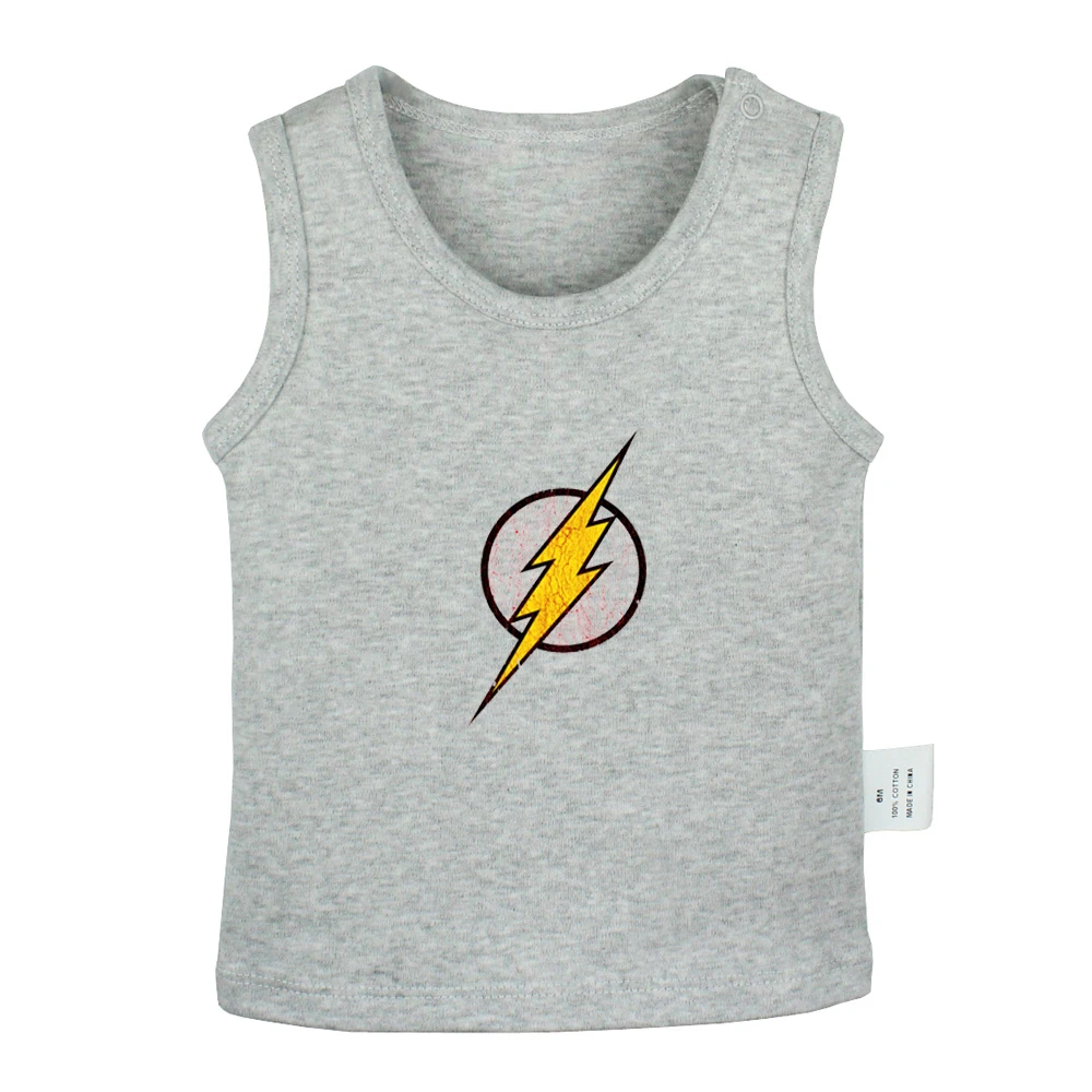 DC Comic the Flash Symbol Super Hero The Flash Barry Allen, Детские майки футболки для новорожденных жилет для малышей хлопковая одежда для новорожденных без рукавов