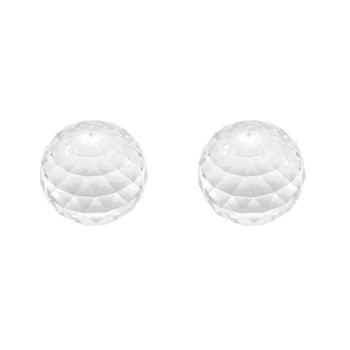 

New 2 Pcs Clear Cut Crystal Suncatcher Balls Prisms Glass Sphere Faceted Gazing Ball Crystals for Window Suncatchers 60mm /2.36I