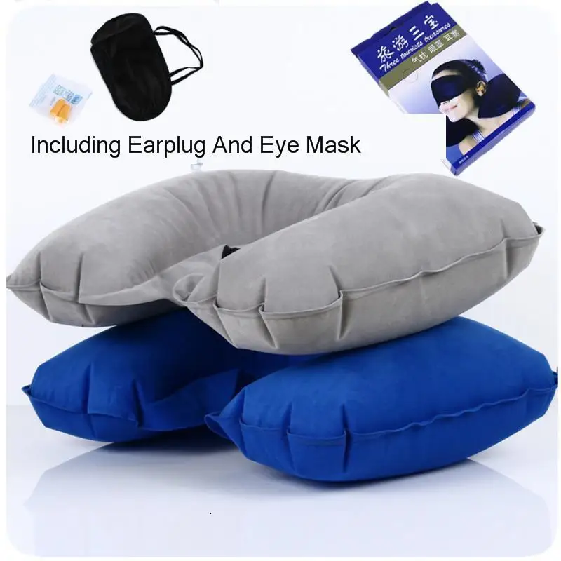 

Travel Three Treasures Treasures Noon Break Three Treasures Light Patch Earplugs Inflation neck body Pillow Three-piece pillows