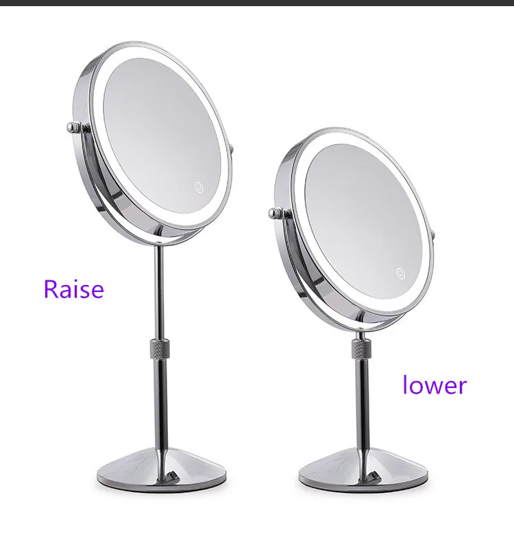 Гироборд с колесами 8 дюймов настольное двустороннее зеркало для макияжа подъемный косметическое зеркало светодиодный Батарея блок питания сенсорный выключатель 10X увеличение