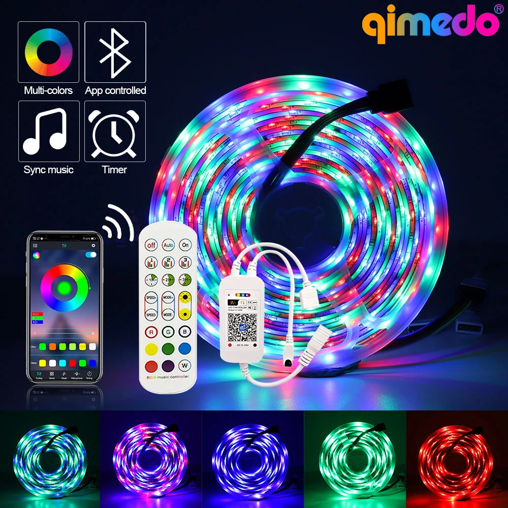 Гибкая СВЕТОДИОДНАЯ лента SMD 2835 5050 RGB с поддержкой Wi Fi/Bluetooth 5/10/15 м|Светодиодные