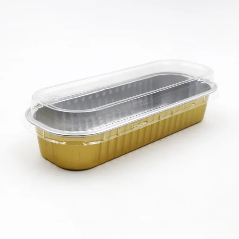 

50pcs High quality disposable aluminum foil baking cheese sweet potato dessert cup 200ml sushi takeaway packaging cup with lid